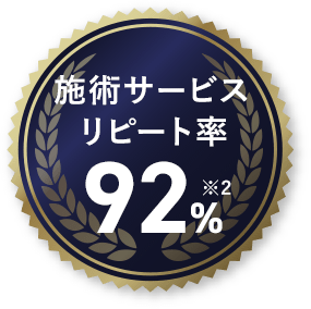 施術サービスリピート率92％